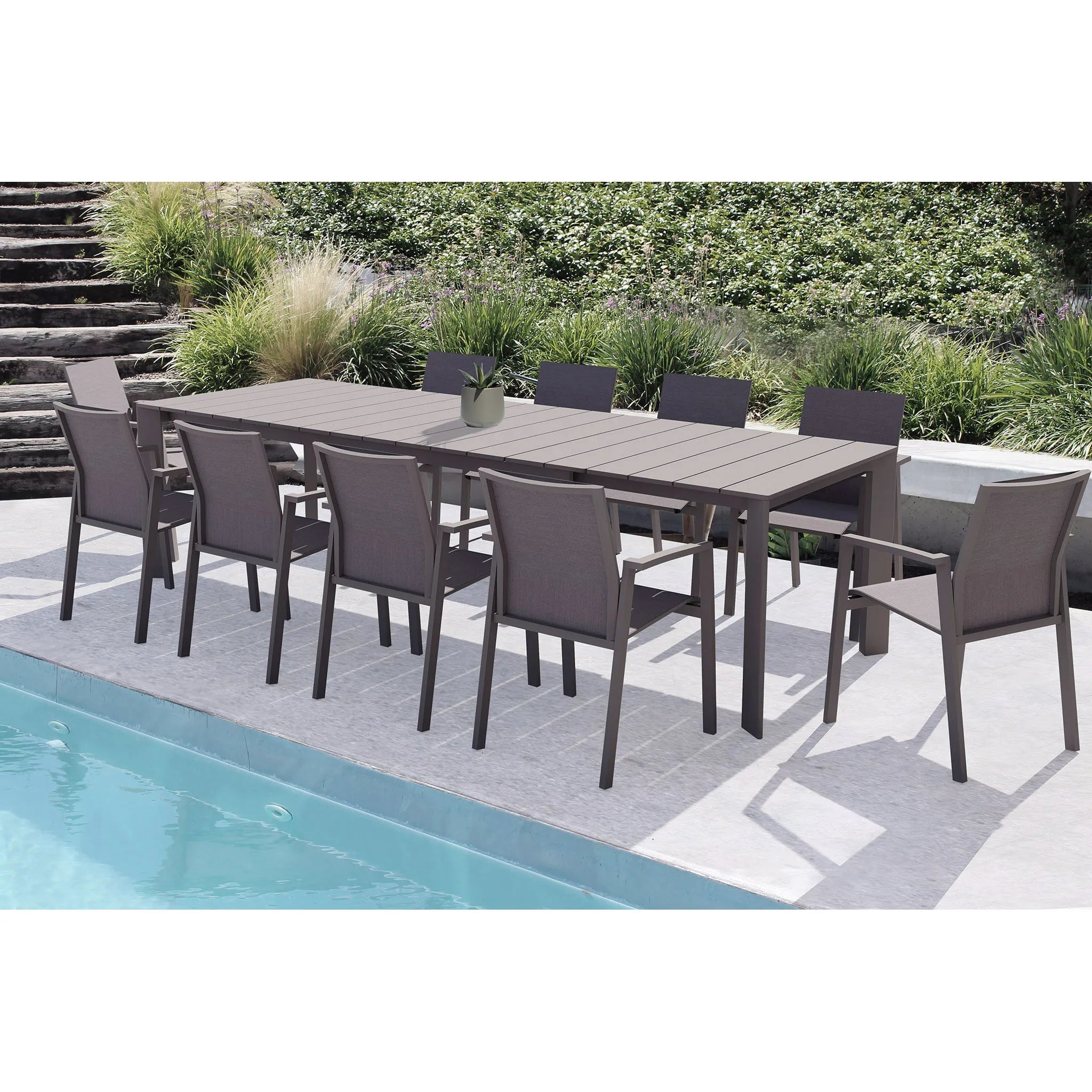 TAVOLO SACRAMENTO 215/280 X 100 TAUPE